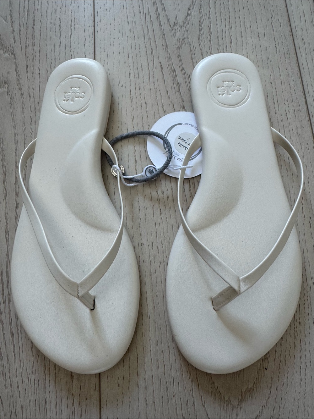 Minimalist Cream Thong Sandals